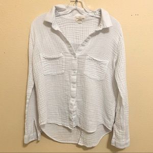 Anthropology Cloth & Stone Gauze/Muslin Button Up Size M
